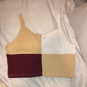 Cute multi colored tank crop top